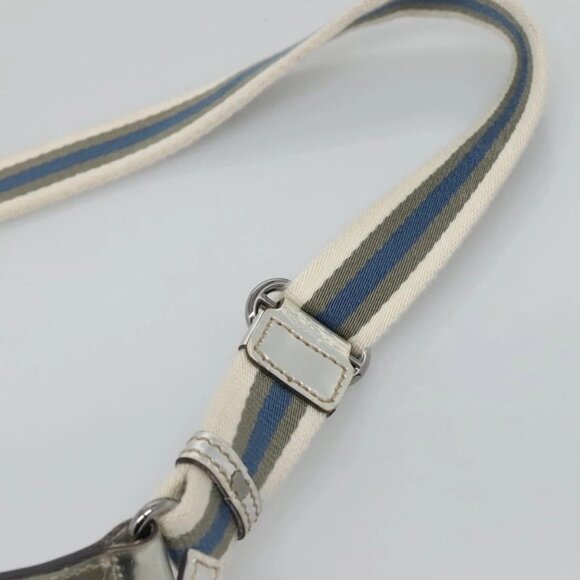 GUCCI GG Canvas Sherry Line Shoulder Bag Gray Silver blue 145857 Auth bs23771 - Picture 9 of 16